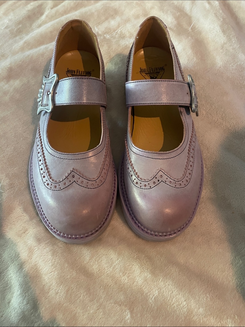 John Fluevog Lavender Mary Jane Shoes